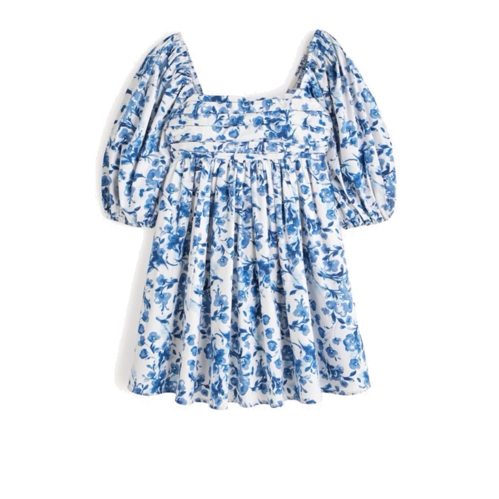 Abercrombie Emerson Poplin Puff Sleeve Mini Dress